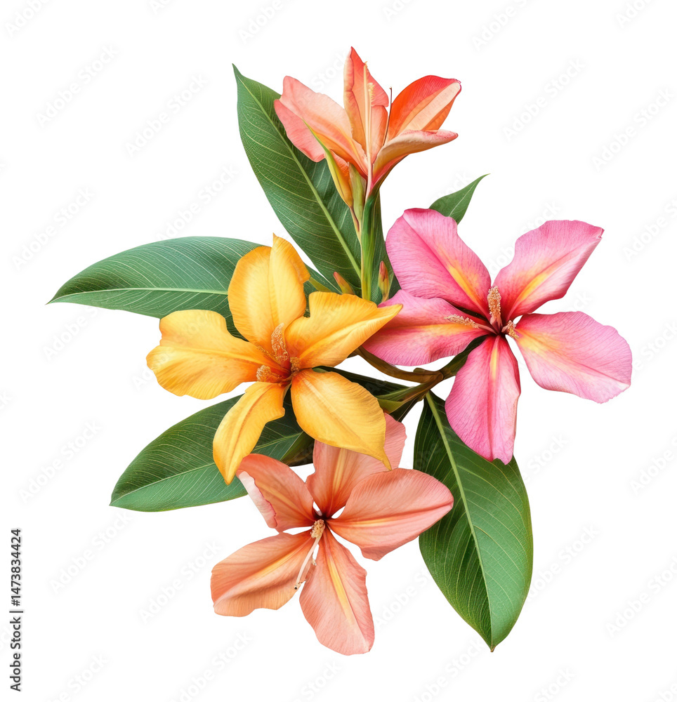 Fototapeta premium PNG Mokara flowers leaves leaf colors.