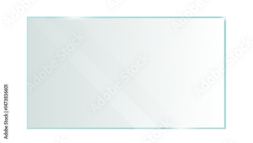 Clear, shiny acrylic sheet. Transparent plastic panel. Realistic glare and reflection on a see-through surface. Ideal for showcasing objects or designs. PNG glass