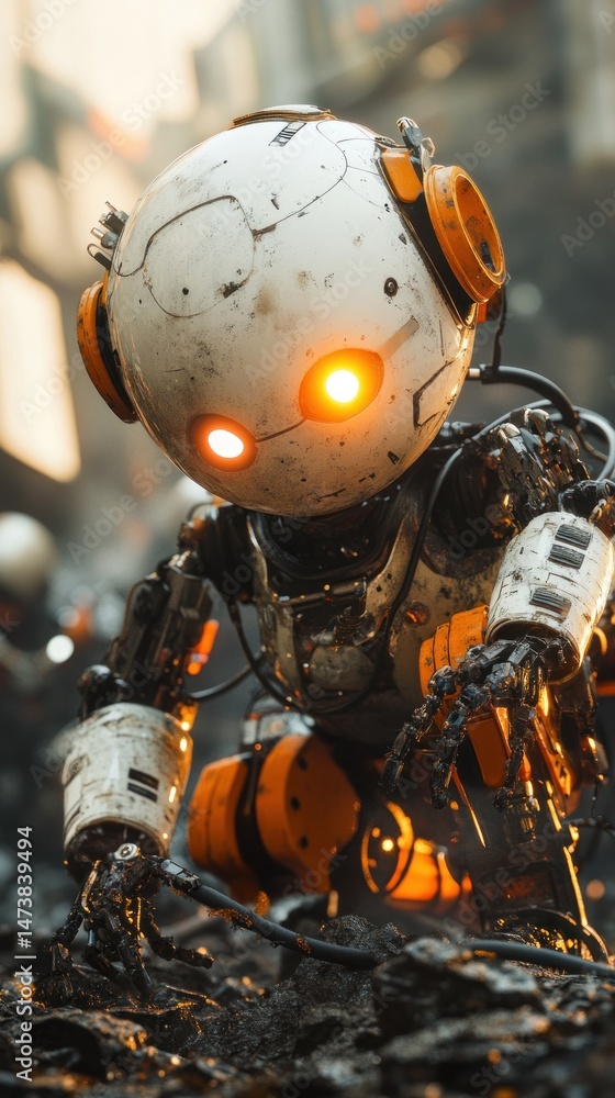 Small robot in a post-apocalyptic environment Small robot in a post-apocalyptic environment