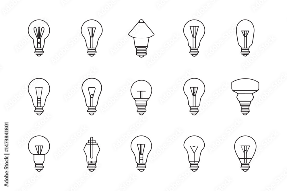 Smart Bulb Ultra Minimalist Line Icon Smart Bulb Ultra Minimalist Line Icon