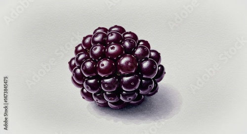 Succulent blackberry cluster exquisitely painted still life