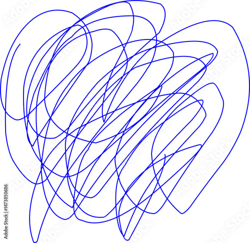 hand drawn blue scribble line shape light vector. blue ink scribble brush stroke. Logo design element. Chaos scribble pattern. blue ink pen scribble
