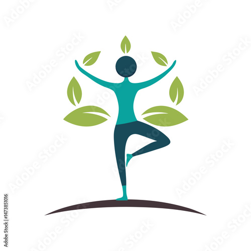 yoga pose vector art illustration
