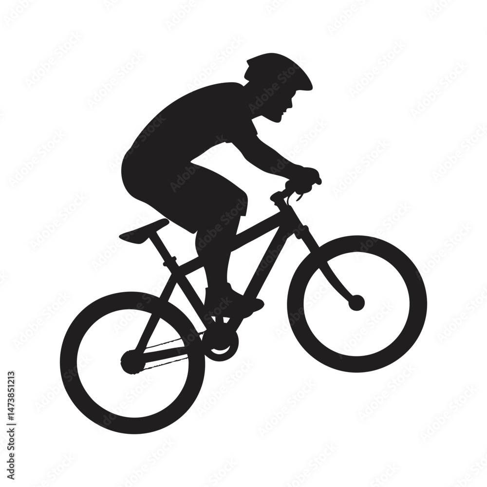 Naklejka premium cyclist vector art silhouette
