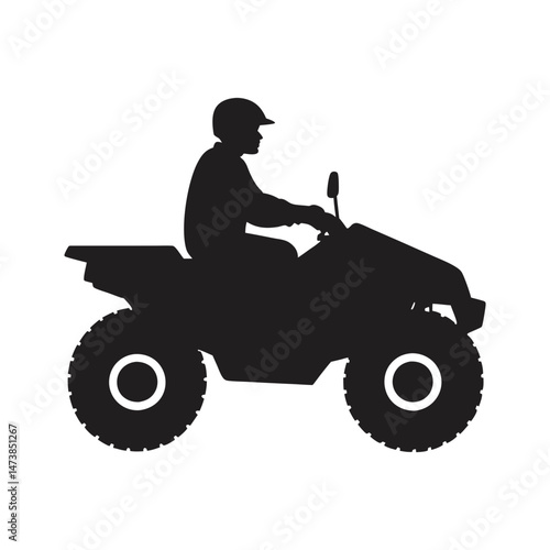 atv rider vector art silhouette