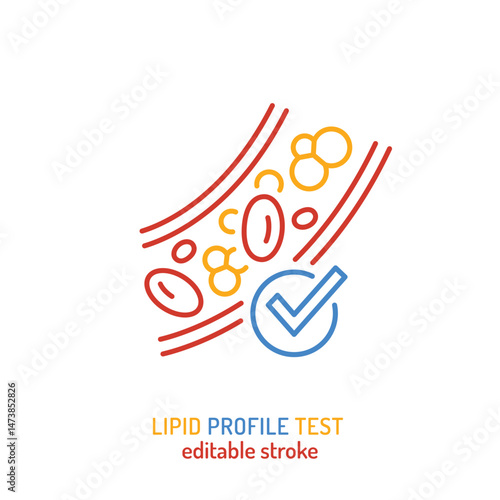 Lipid profile test icon. LDL, HDL, triglycerides.