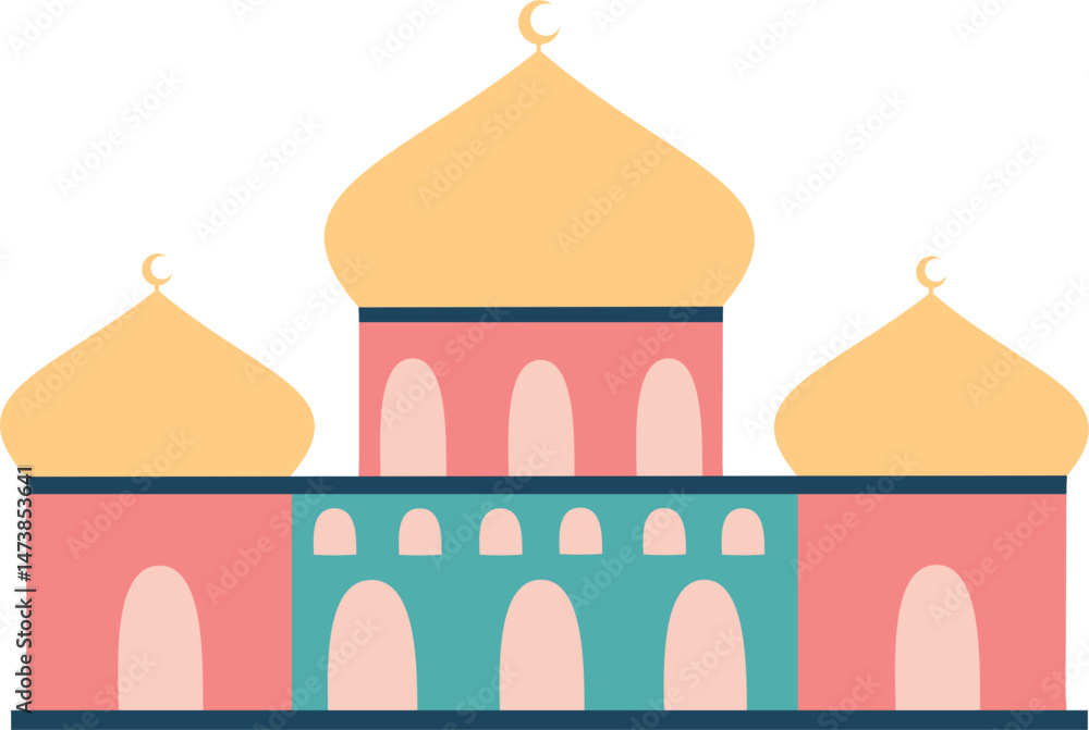Colorful Mosque Illustration Colorful Mosque Illustration