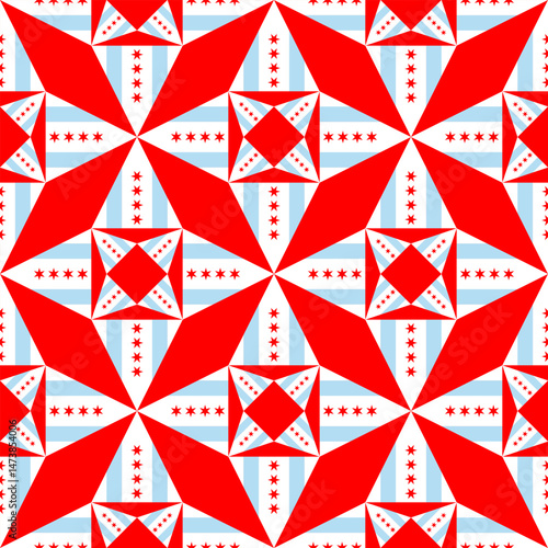 chicago flag pattern design. star background. vector illustration
