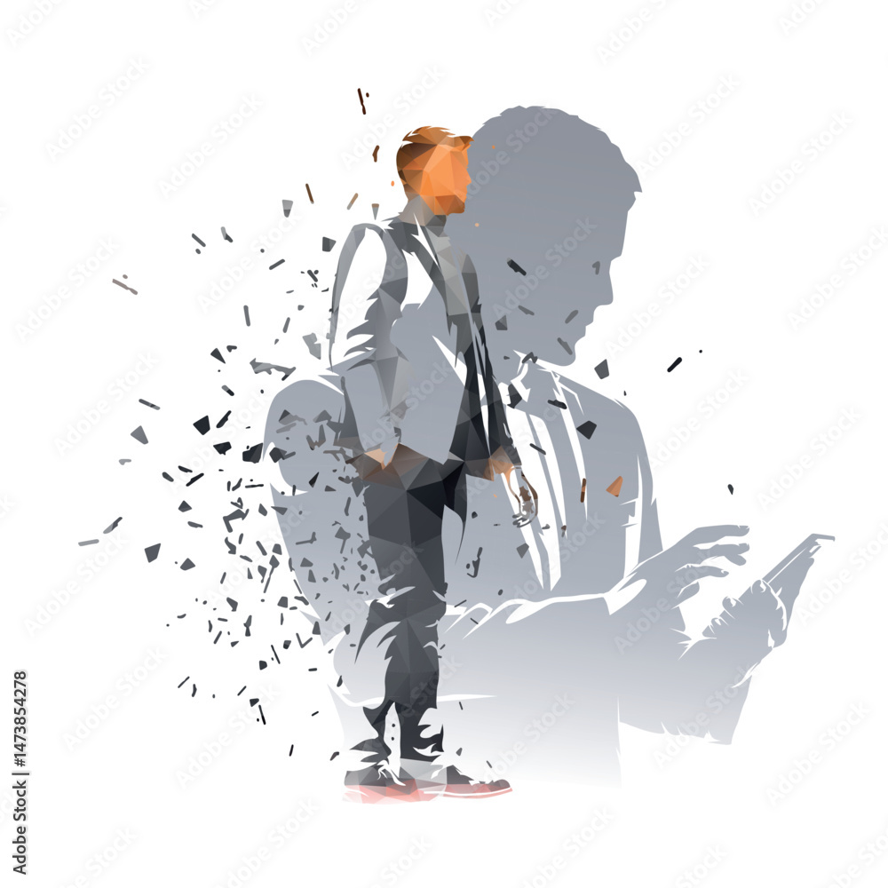 Business people, business men in suit collage. Collage of isolated vector illustrations