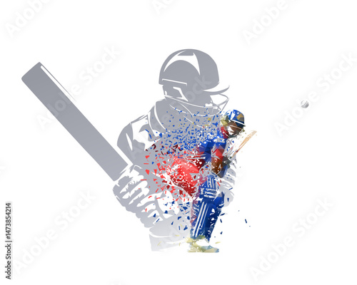 Cricket collage, group of cricket players, collage of isolated vector illustrations
