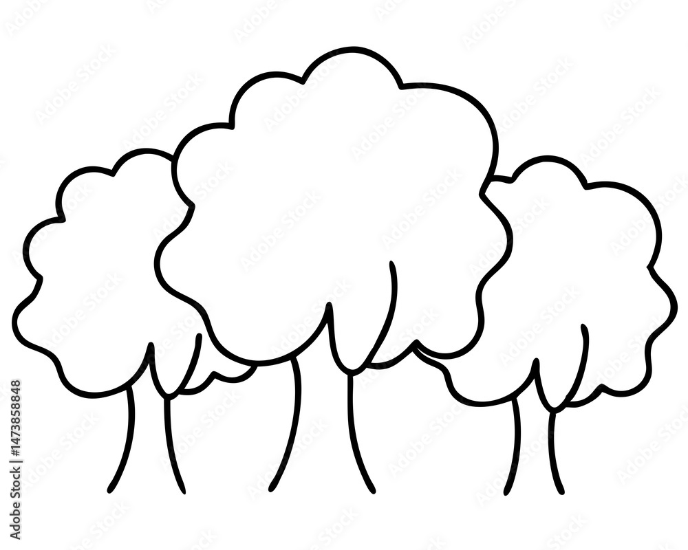 Dense Forest with Layered Trees Illustration, Lush Woodland Scene, Overlapping Tree Silhouette, Cut Out Dense Forest with Layered Trees Illustration, Lush Woodland Scene, Overlapping Tree Silhouette, Cut Out