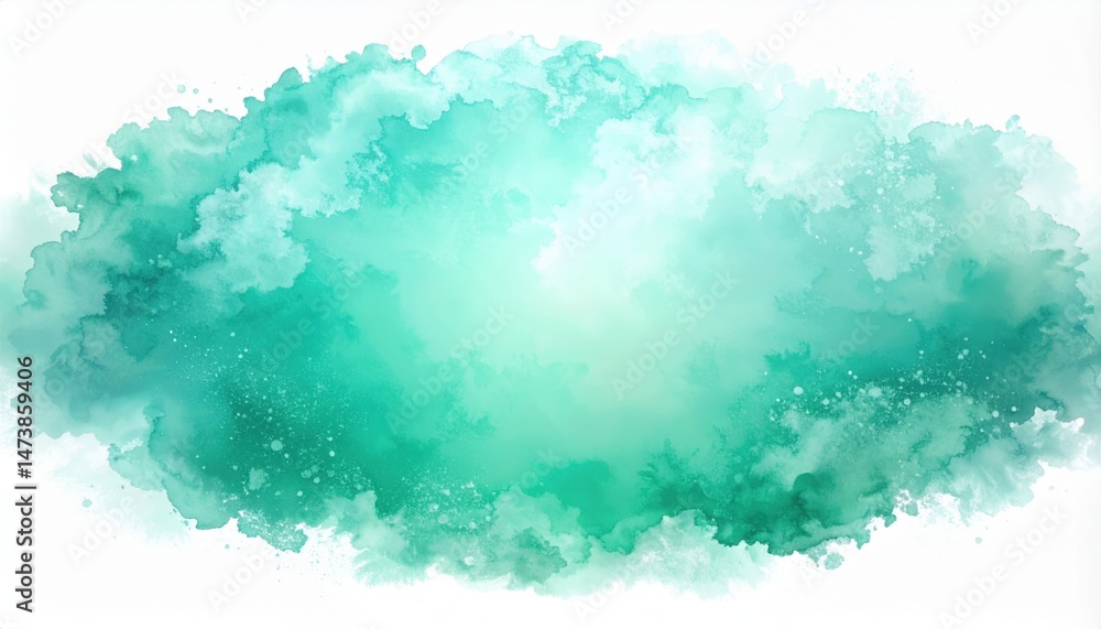Obraz premium Creative abstract watercolor background digital art graphic design vibrant aqua shades artistic concept