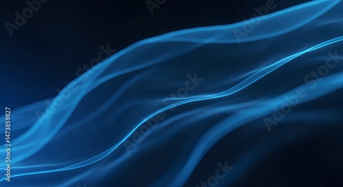 Wallpaper Mural Abstract Blue Waves Flowing Motion Background with Dark Space Texture Torontodigital.ca