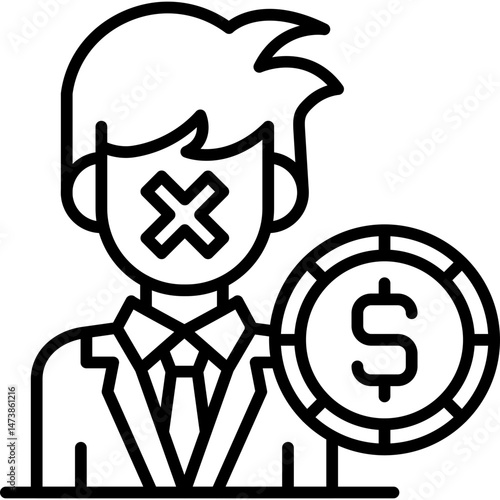 Silent Money Icon Vector Element