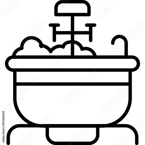 Bathtub Icon Vector Element
