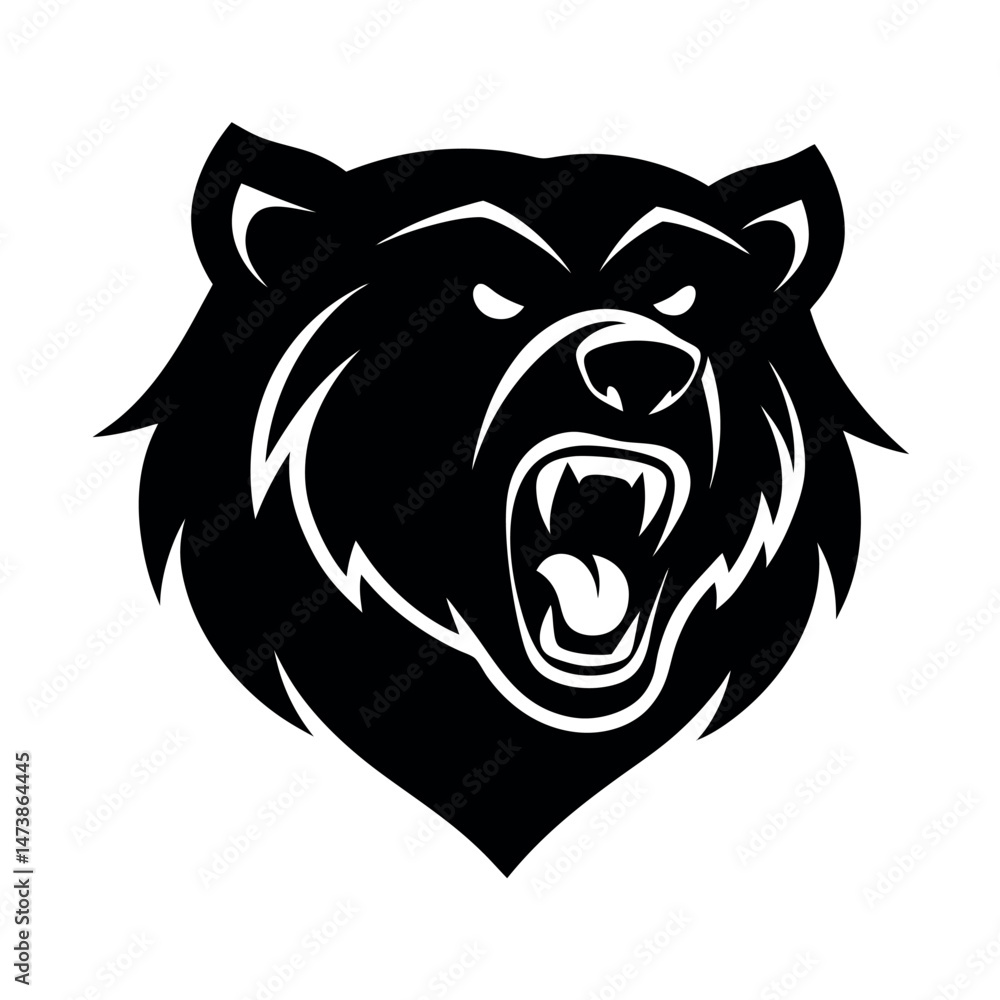 Obraz premium Angry Bear Mascot Logo Vector Variation