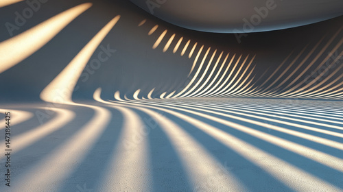 Abstract 4K background with geometric shadows creating a realistic three dimensional effect, the light and shadow interplay giving a side angled perspective.