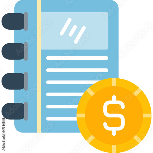 Accounting Book Icon Vector Element