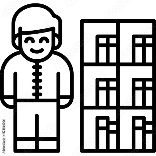 Librarian Icon Vector Element