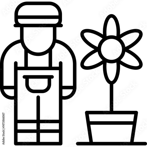Gardener Icon Vector Element