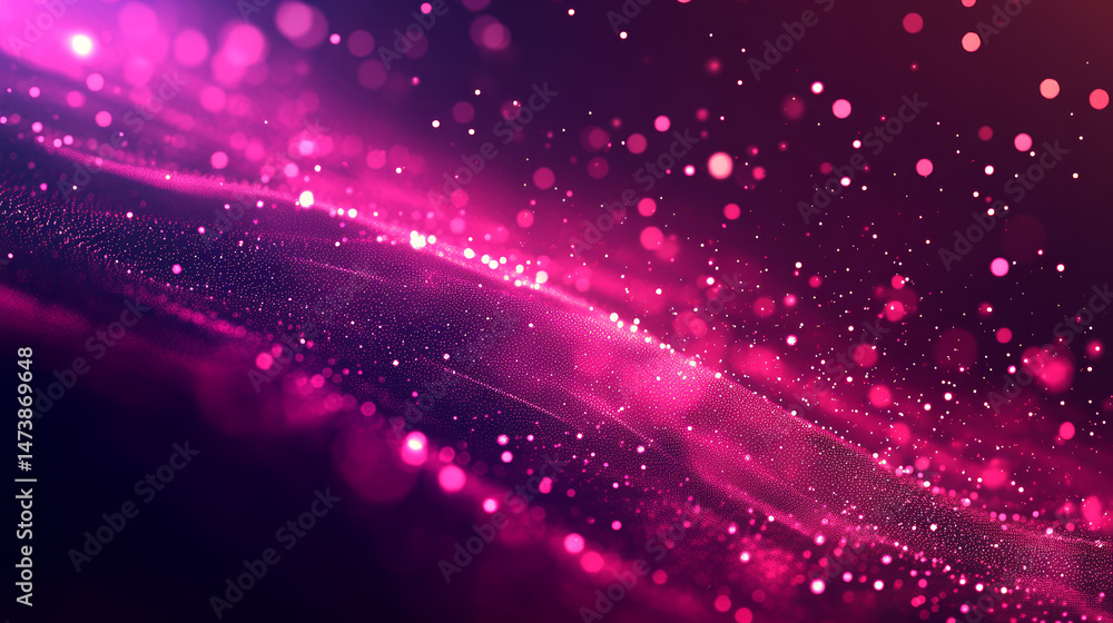 Abstract digital art with vibrant pink and purple glowing particles Abstract digital art with vibrant pink and purple glowing particles