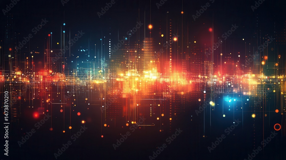 Fototapeta premium Abstract digital cityscape