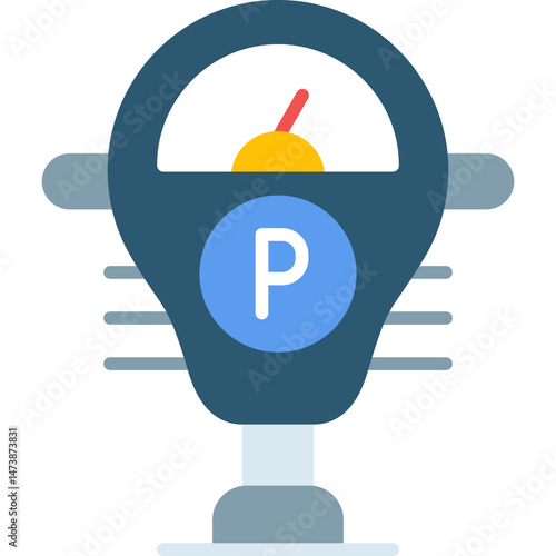 Parking Meter Icon Vector Element