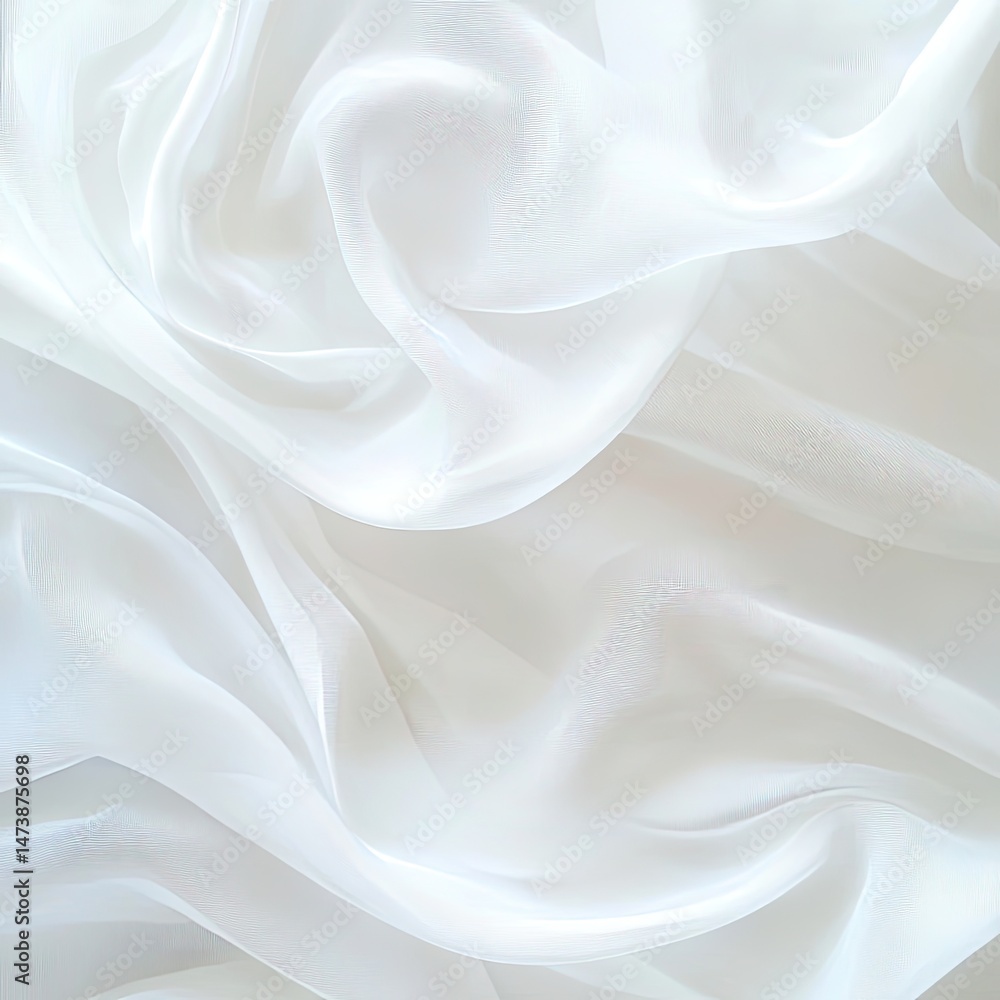 Obraz premium Smooth, flowing white fabric. Soft folds and drapes