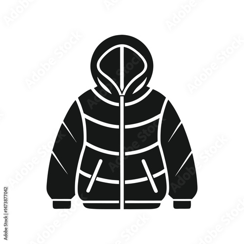 Quilted puffer coat logo vector illustration isolated on white background 