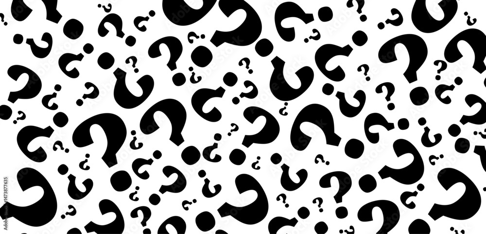 Black question mark pattern background. Answer guess faq decorative abstract wallpaper. Vector illustration Black question mark pattern background. Answer guess faq decorative abstract wallpaper. Vector illustration