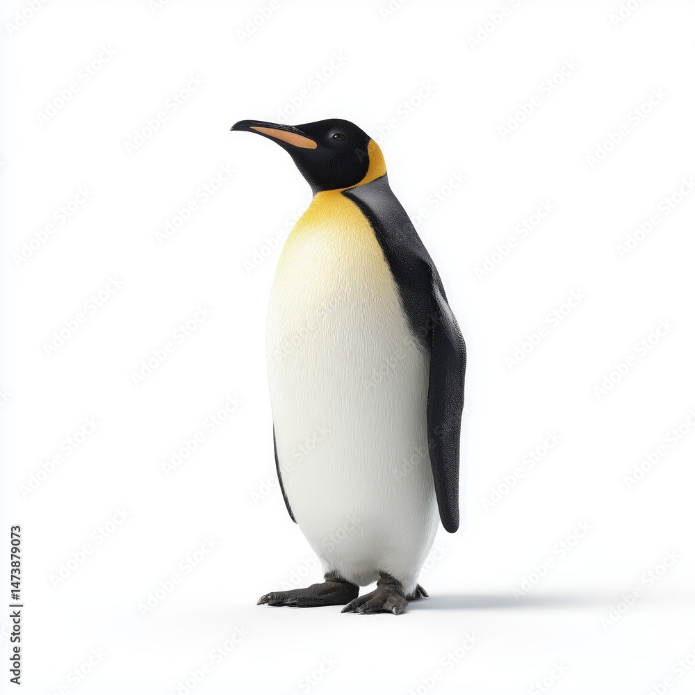 Fototapeta premium Emperor Penguin on White Background