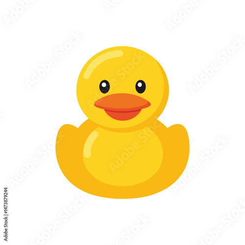Flat and Minimal Cute Rubber Duck logo vector illustration