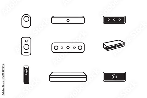 Soundbar ultra minimalist icon design set