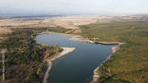 Wallpaper Mural Aerial Autumn view of The Forty Springs Reservoir near town of Asenovgrad, Plovdiv Region, Bulgaria Torontodigital.ca