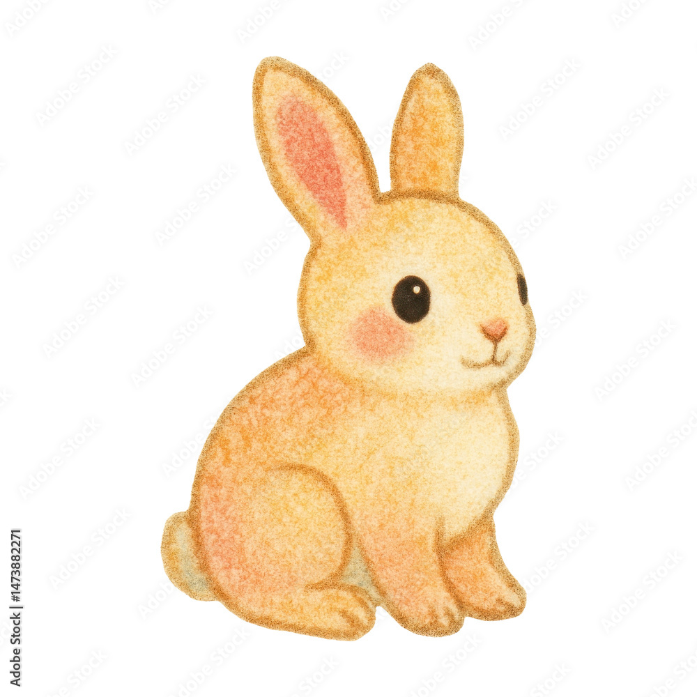 Fototapeta premium PNG Cute bunny pastel illustration.