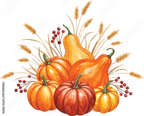 Thanksgiving or Fall Festival Gourd and Pumpkin Art