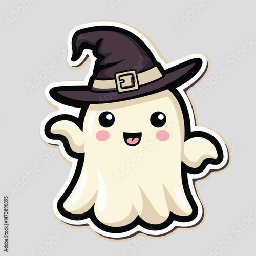Funny cartoon animal illusionist and a happy Halloween witch with a cute dog vector illustration