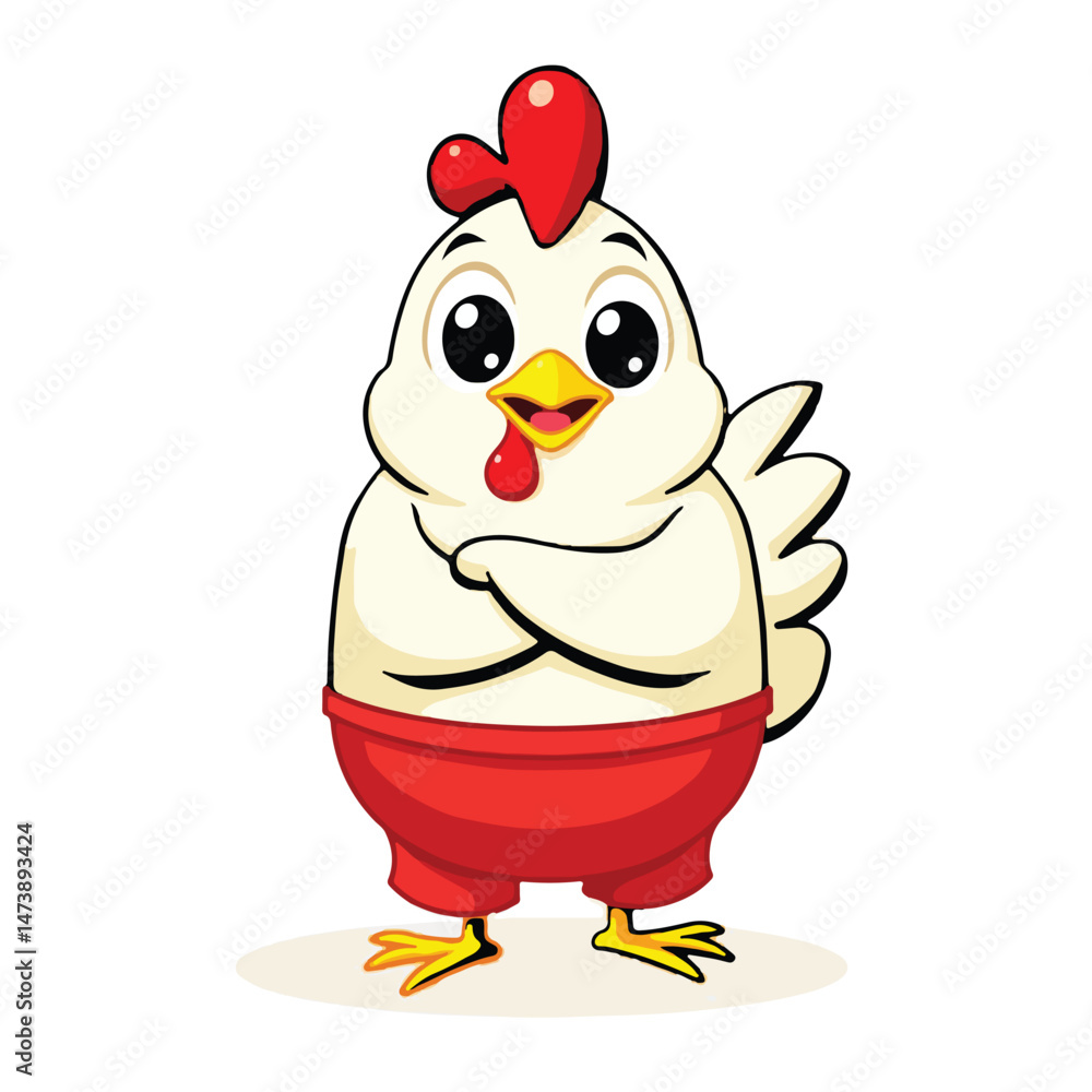 Chicken or hen with an egg, a fowl or poultry bird next to its fresh farm egg Chicken or hen with an egg, a fowl or poultry bird next to its fresh farm egg