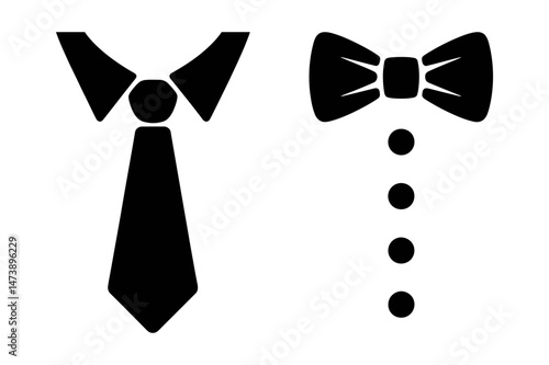 Tie and bow tie formal wear fashion vector design