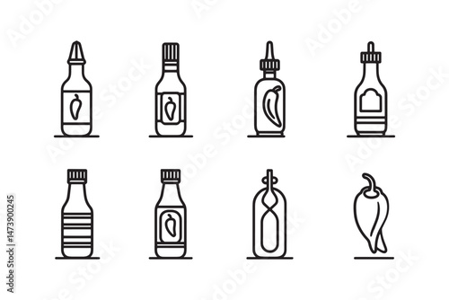 Clean Line Drawing Of Sriracha