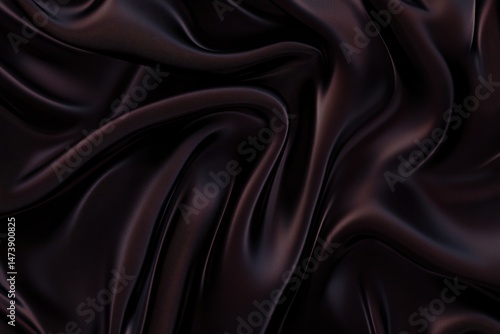 Deep rich dark burgundy silk drapes in flowing, elegant folds.  Detailed close-up view of luxurious fabric texture