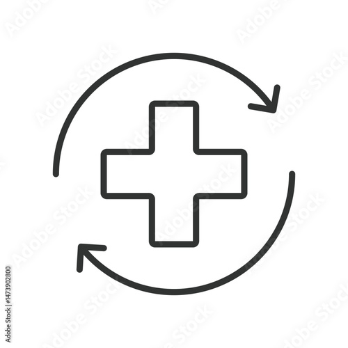Recovery, icon in line design. Recovery, healing, growth, wellness, transformation, rehabilitation, resilience on white background vector. Recovery, editable stroke icon