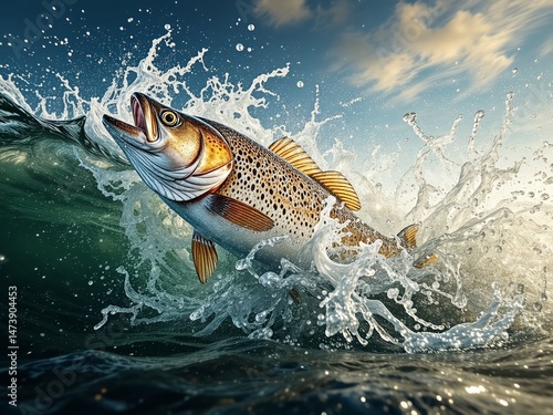 Majestic Spotted Seatrout Leap