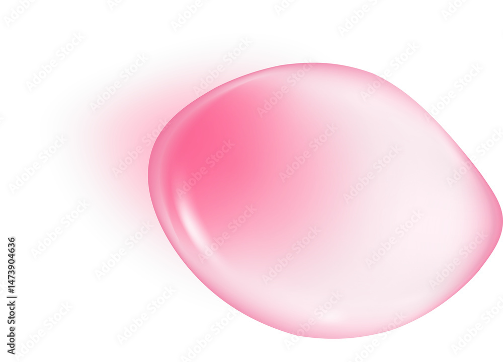 Obraz premium Pink water drop. Collagen and serum liquid gel texture. Cosmetic oil for beauty and skincare with moisture effect