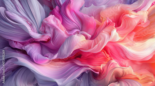 A mesmerizing 3D abstract background showcases realistic flora patterns in 4K resolution, creating a vibrant and intricately detailed floral arrangement.