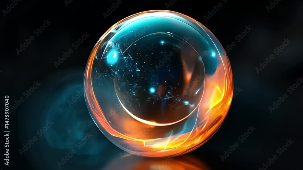 Mystical Orb: A fiery and icy cosmic sphere Mystical Orb: A fiery and icy cosmic sphere