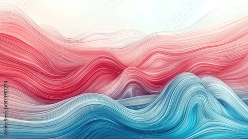 Abstract wavy layered lines depicting hills and valleys across landscape space