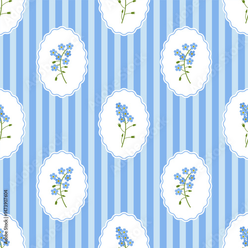 Coquette trellis floral seamless pattern. Vintage Rustic Design for fabric, wallpaper, or wrapping paper. Vector illustration