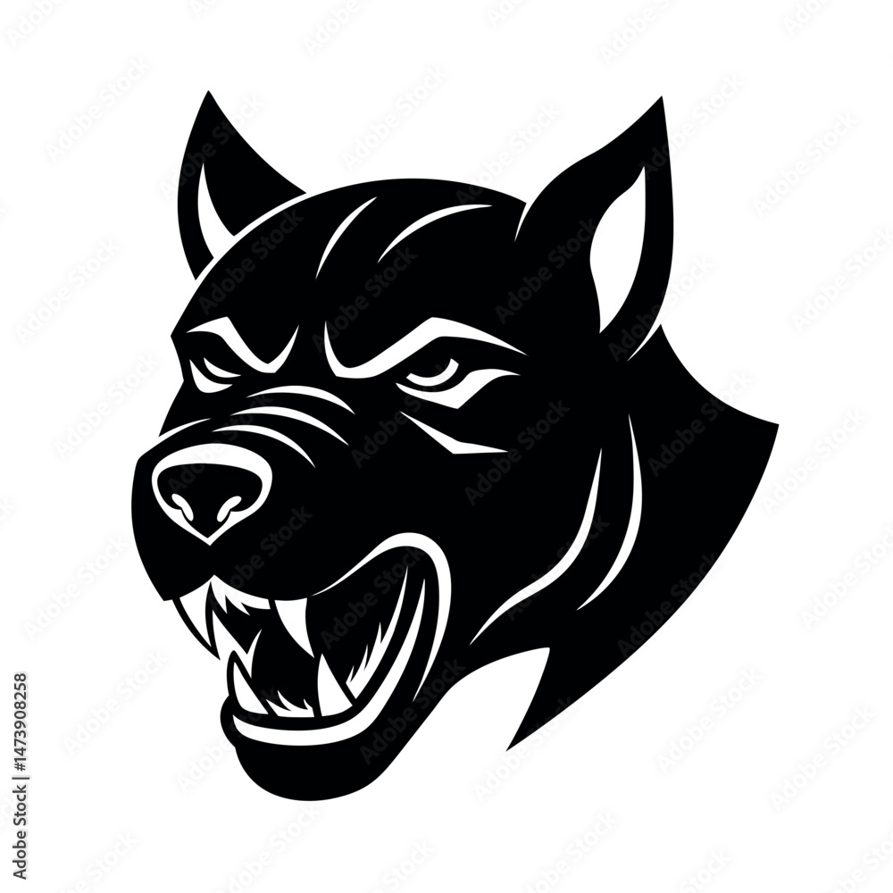 Angry Snarling Dog Face Mascot Logo Vector Angry Snarling Dog Face Mascot Logo Vector