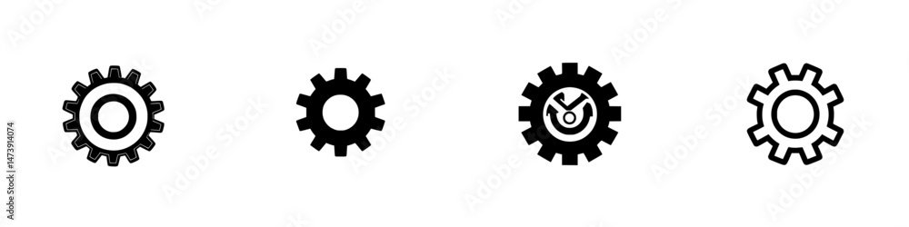Vector illustration of various gear icons for design and technological applications in a simple layout Vector illustration of various gear icons for design and technological applications in a simple layout